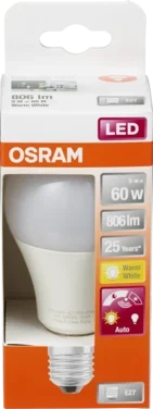 Led cl A 60 Matt E27 Dagslyssensor