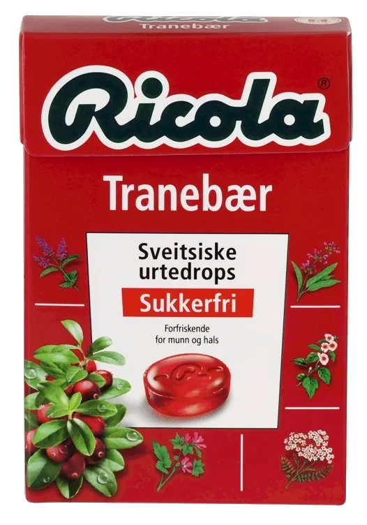 Ricola Tranebær Sukkerfri 50g