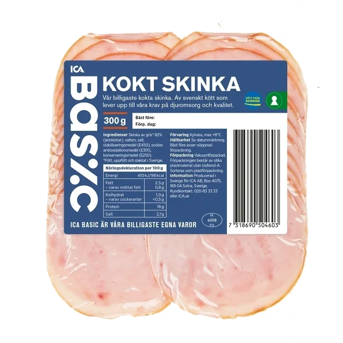 Kokt Skinka 300g ICA Basic