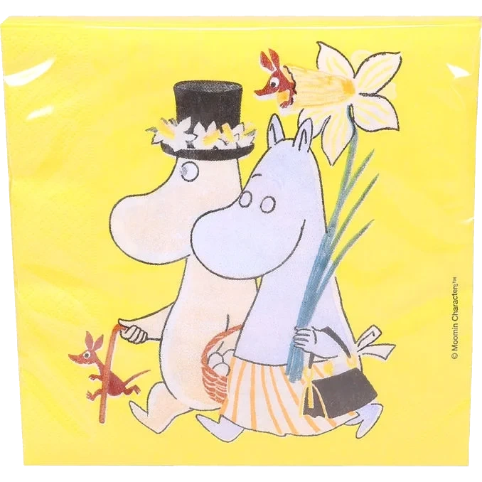 Servetter Mumin Gul Påsk 20-pack