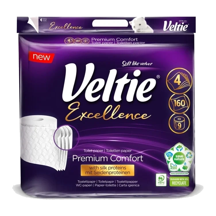 Toalettpapir Excellence 9rl Veltie