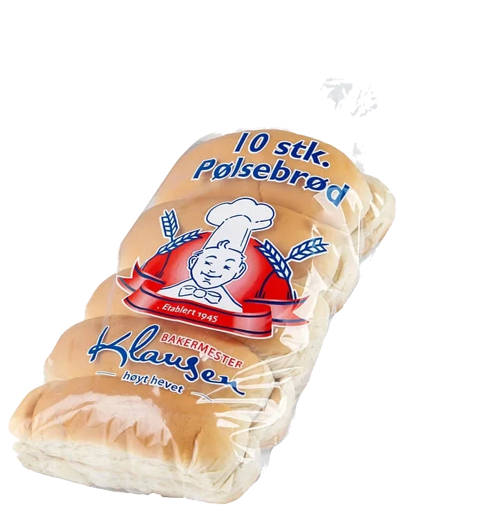 Pølsebrød 10stk 450g Klausen