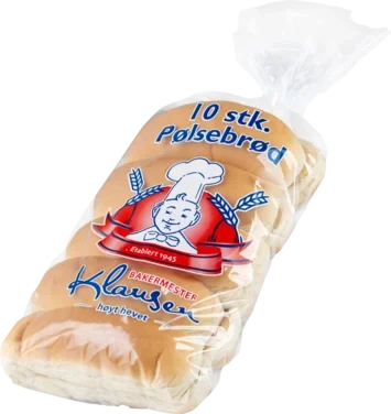 Pølsebrød 10stk 450g Klausen
