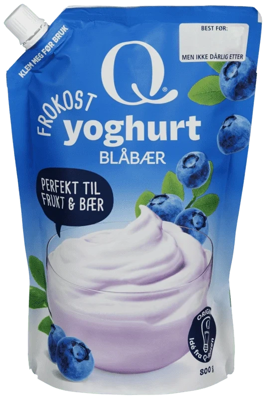 Q Frokostyoghurt Blåbær pose 800g
