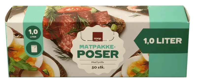Coop Matpakkeposer med Lynlås 50stk 1l