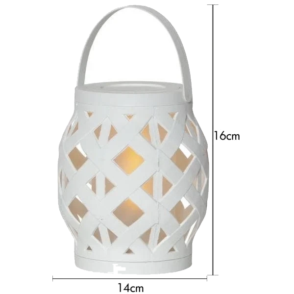 Lykta Flame Vit 16cm