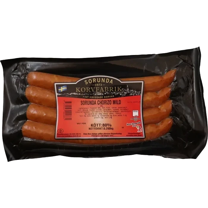Kryddkorv Chorizo Mild Smal 80% Kötthalt 260g Sorunda Korvfabrik