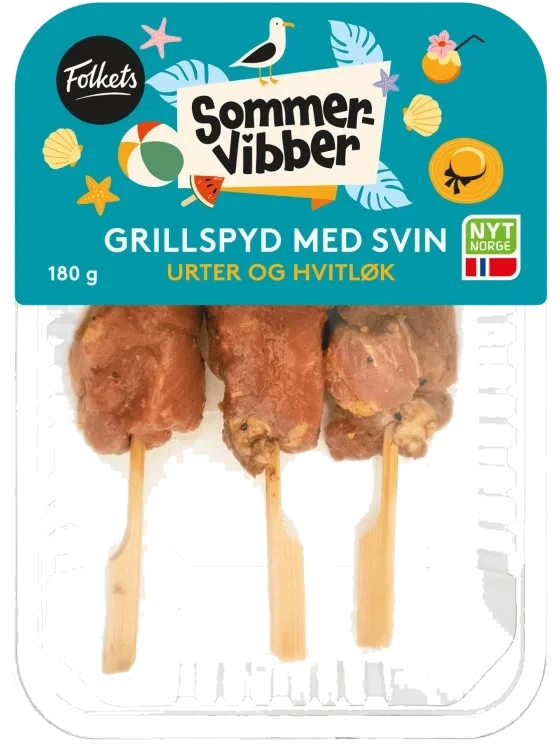 Grillspyd m/Urter&Hvitløk 180g Folkets