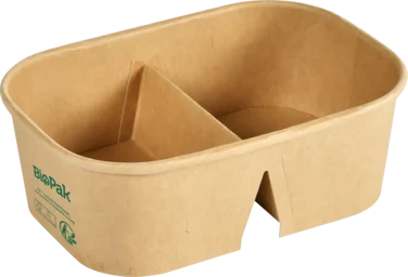 Box Brick Medium Pap/pla Brun 250/250ml Biopak
