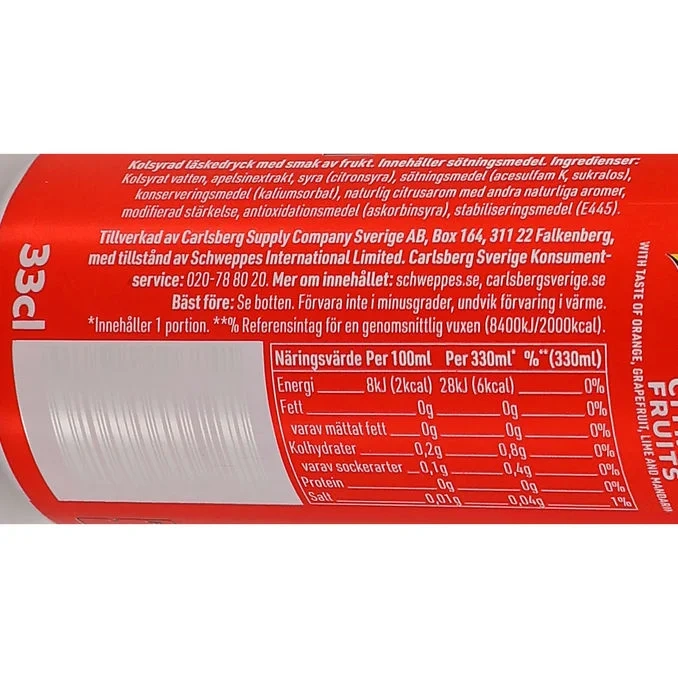 Läsk Citrusfrukt Zero 20-pack