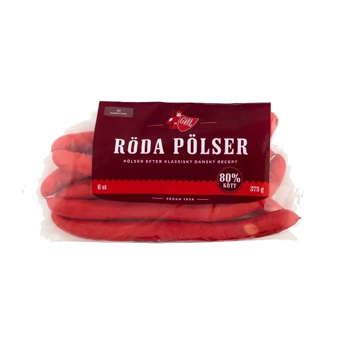 Röd Hot Dog pölser 375g Göl