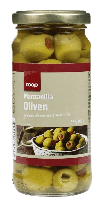 Green Pimiento Paste Stuffed Manzanilla Olives