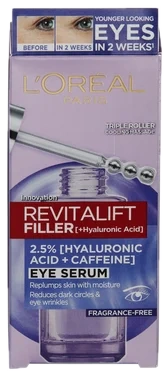 L'oréal Paris Revitalift Filler 2.5% Hyaluronic Acid+caffeine Eye Serum 20ml