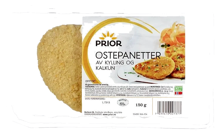 Ostepanetter Kalkun/Kylling 150g Prior