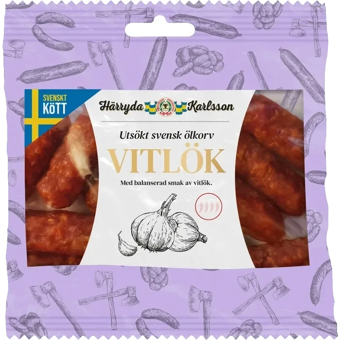Ölkorv Snacks Vitlök 60g Härryda Karlsson