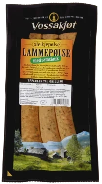 Lammepølse m/ Ramslauk 300g Vossakjøt