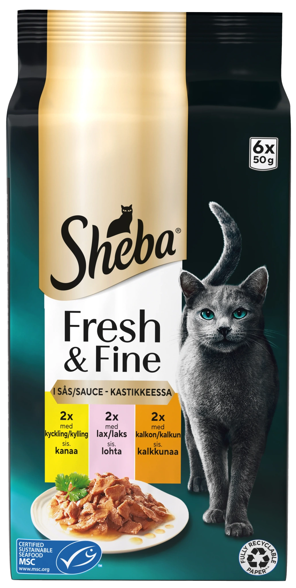Kattmat Fresh & fine Mix i sås 6-pack