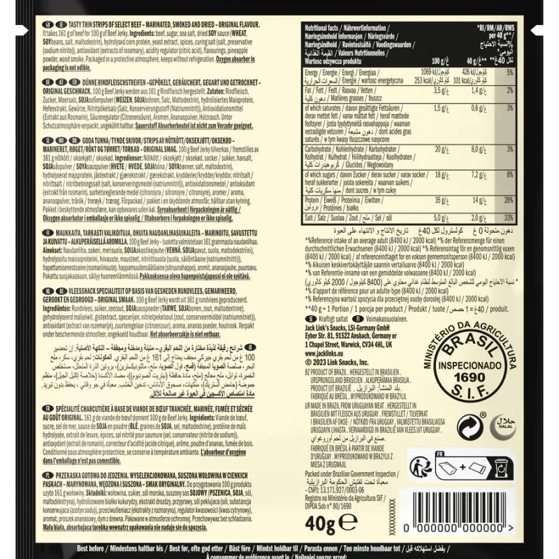 Beef Jerky Original 25g Jack Link's