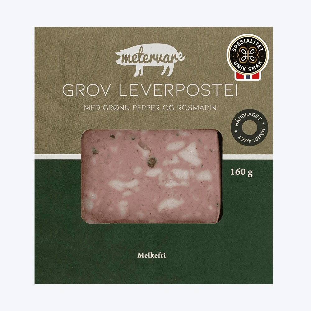 Grov Leverpostei Hel med Grønn Pepper og Rosmarin