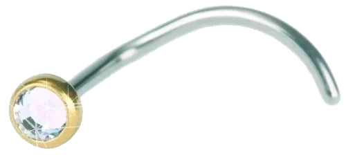 Blomdahl Nässmycke titan crystal guld 3mm
