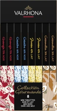 Sjokolade Mørk Gaveeske 160g 8 Mini Bars Valrhona