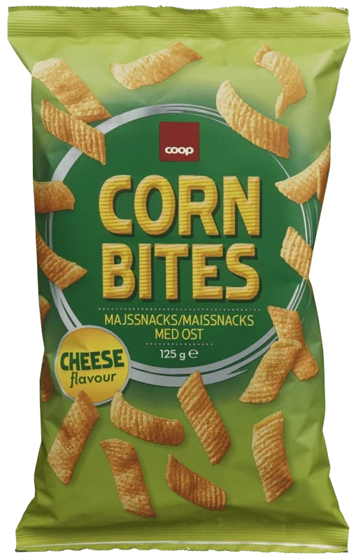 Coop Corn Snacks With Cheese 125g