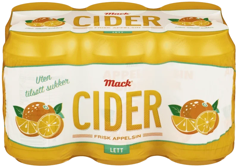 Mack Cider Appelsin Lett 6stk x 0,33l, 1,98l
