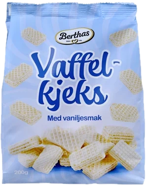 Vaffelkjeks Vanilje 200g Berthas