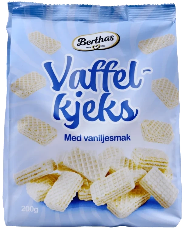 Vaffelkjeks Vanilje 200g Berthas