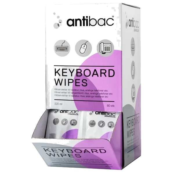 Antibac Keyboard Wipes 80stk