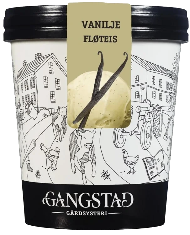Vaniljeis med ekte vaniljestang