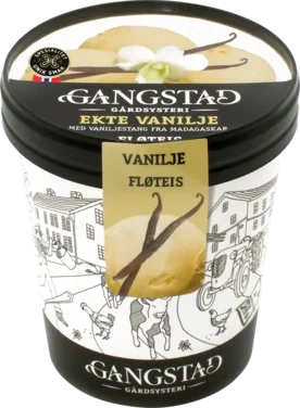Vaniljeis med ekte vaniljestang