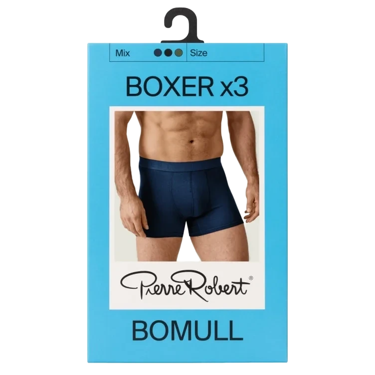 Cotton Boxer Men X3 Black/navy/army S