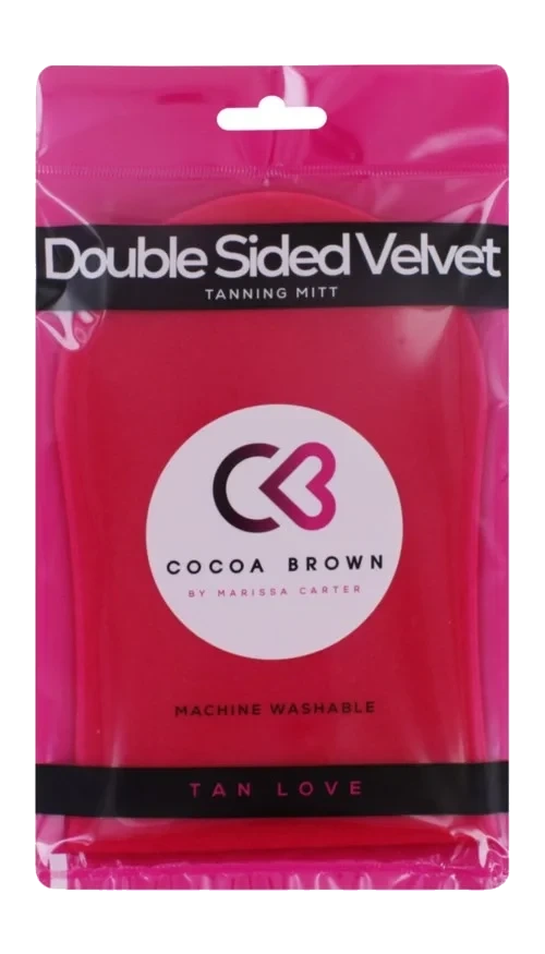 Cocoa Brown Deluxe Double Sided Pink Velvet Tanning Mitt