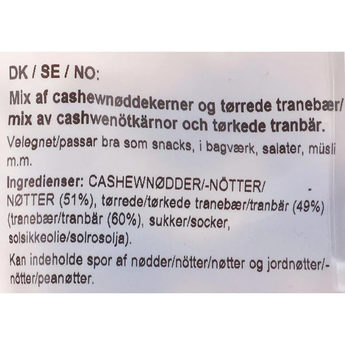 Cashewnötter & Tranbär