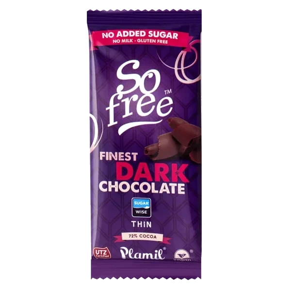 Sofree Sjokolade Mørk 72% U/melk & Sukker