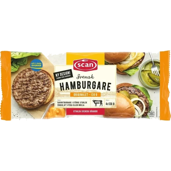 Hamburgare 130g 4-p Scan