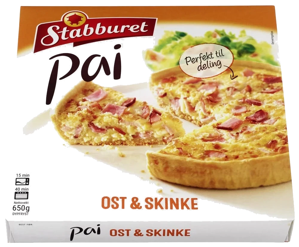 Ost og skinkepai