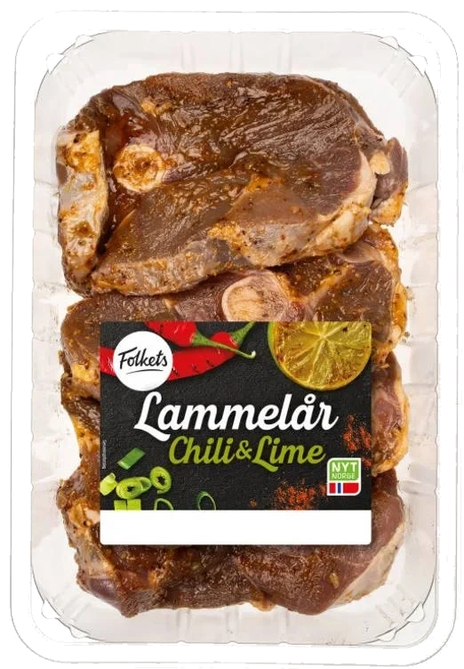 Lammelår Chili & Lime skivet Ca900g Folkets