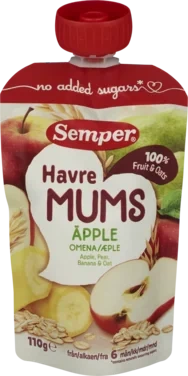 Fruktmums Eple&Havre 6mnd 110g Semper