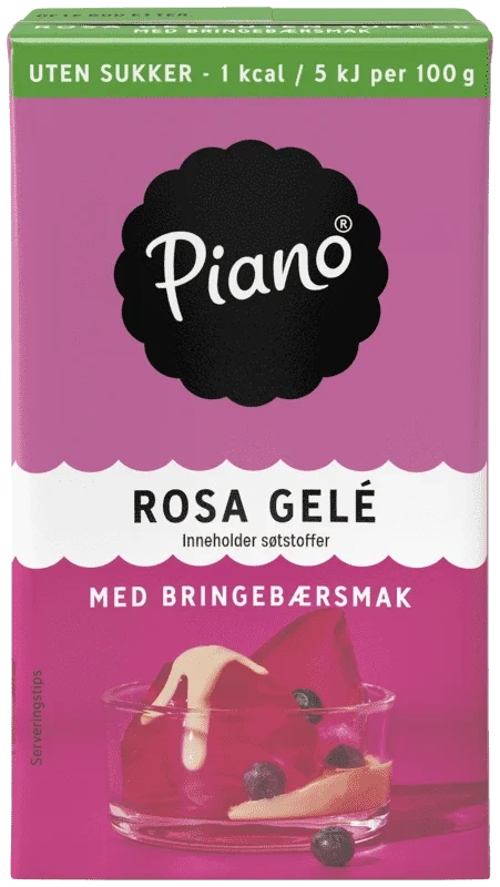 Piano Gele Uten med Bringebærsmak 250ml