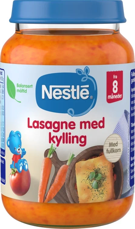 Lasagne M/kylling 190g 8m Nestle