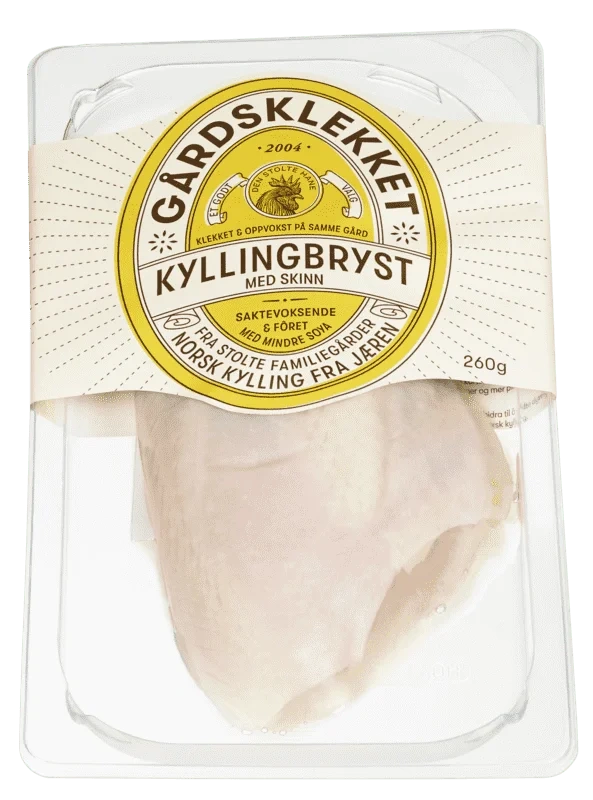 Den Stolte Hane Gårdsklekket Kyllingbryst m/Skinn