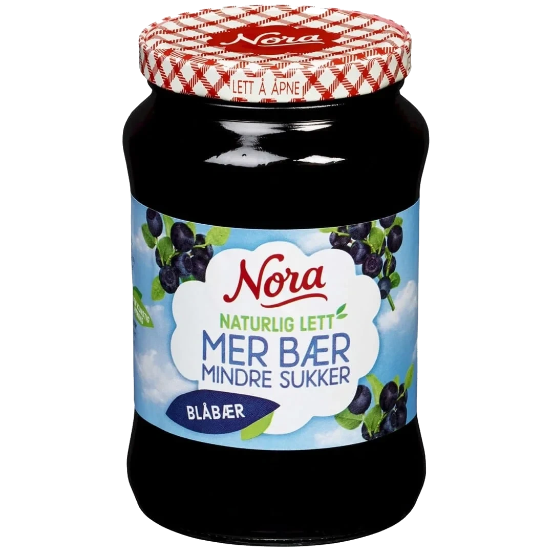 Nora Blåbær Mindre Sukker 540g