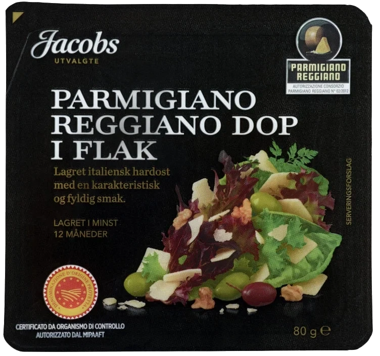 Parmigiano Reggiano Flak 12mnd 80g Jacobs