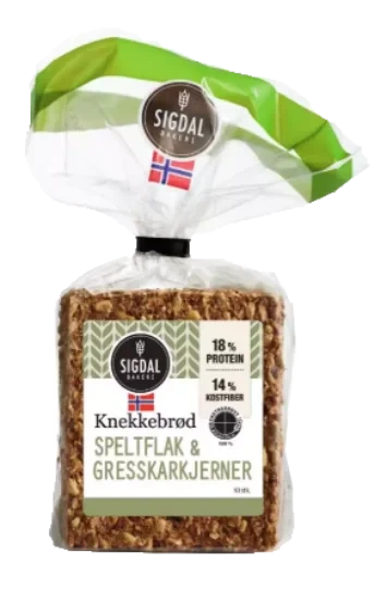Knekkebrød Speltflak&Gresskarkjerner