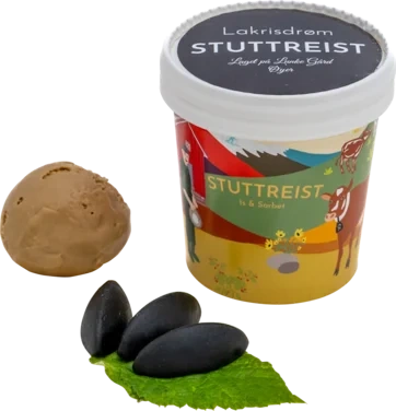 Lakrisdrøm 500ml Beger Stuttreist Is & Sorbet