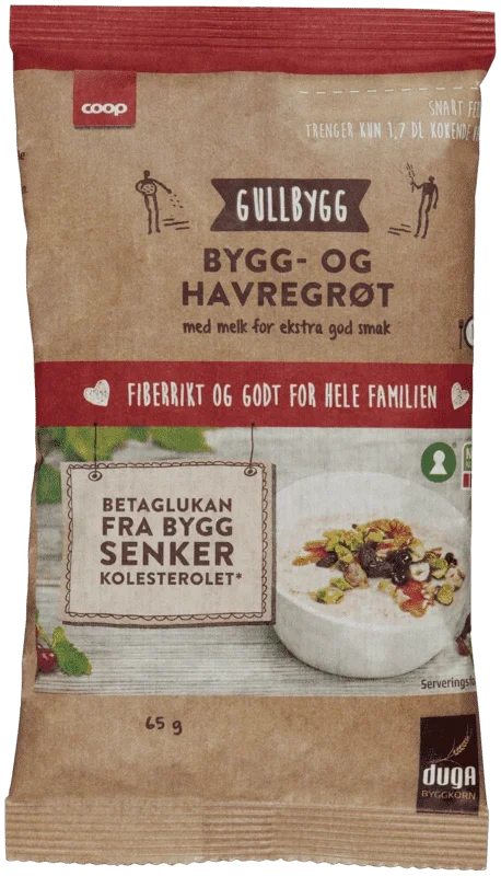 Coop Gullbygg Bygg og Havregrøt 65g
