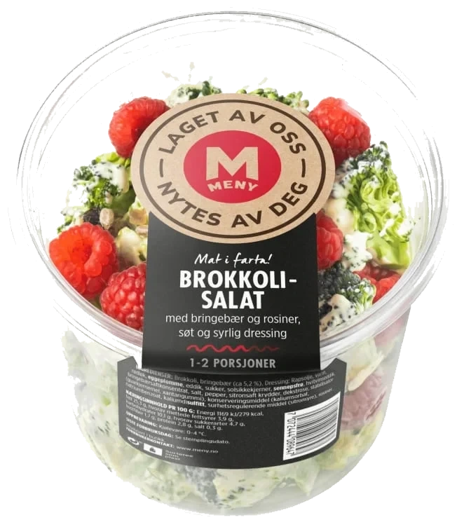 Brokkolisalat m/Bringebær pr stykk