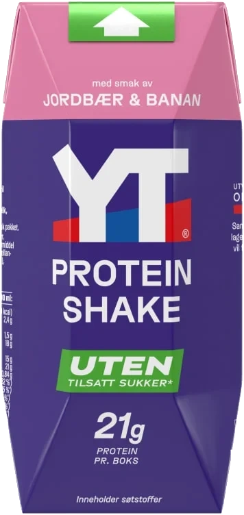 Yt Proteinshake Jordbær & Banan Uten 300m